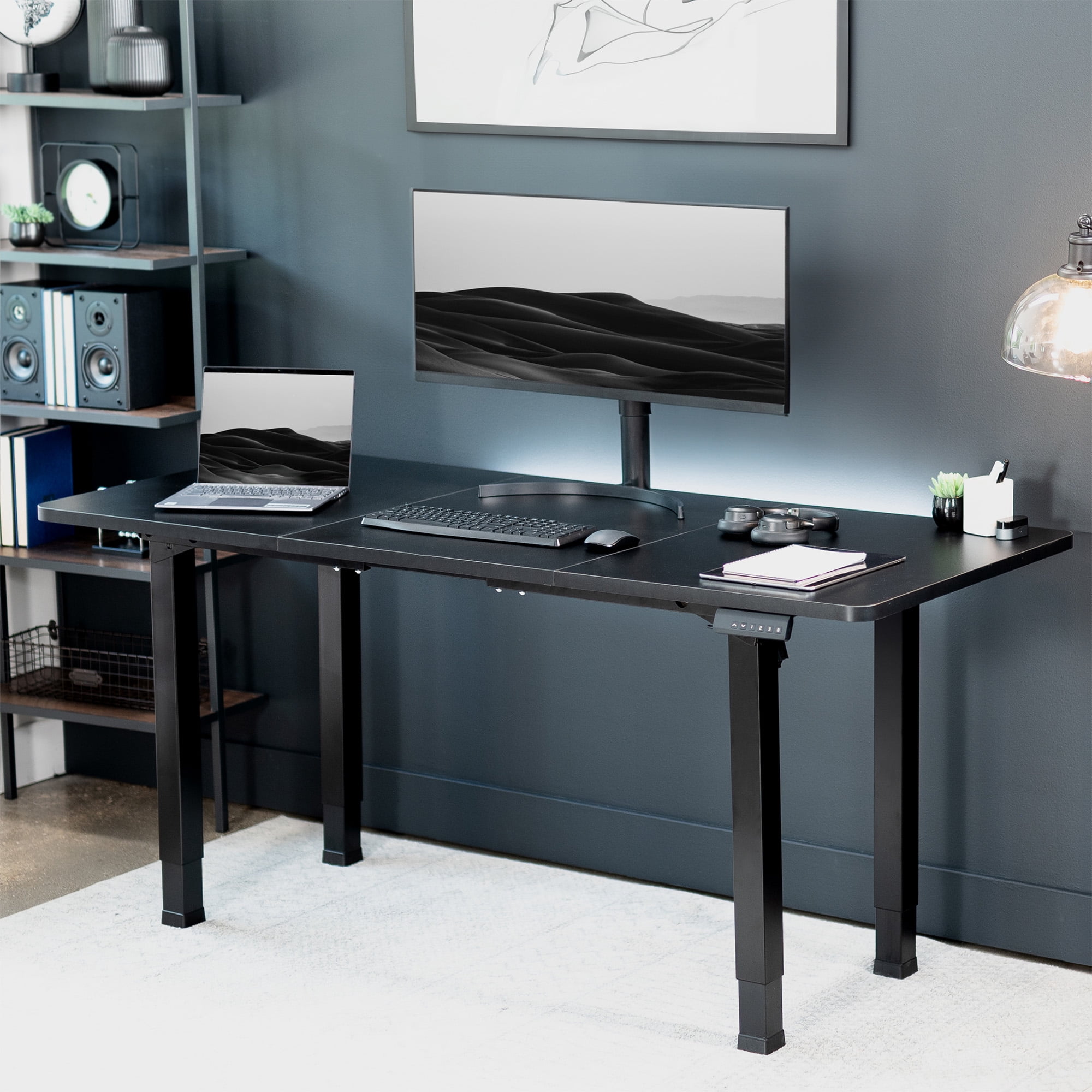 VIVO Electric 71” x 30” Standing Desk, Black Table Top, Black Frame