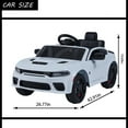 thumbnail image 3 of 12V Ride On Car,  Dodge Charger Powered Electric Car with Battery Powered, Bluetooth, Remote Control, LED Light, Ride On Toy for Ages 3+ Kids, White, 3 of 10