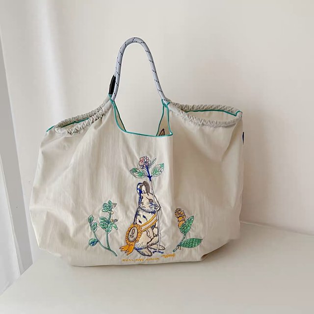 Diseño de nicho de bordado, bolso de mano ecológico, bolso de compras de nailon, bolso de mano
