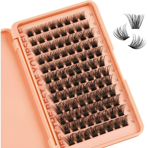 AIR-Lash Clusters DIY Eyelash Extensions 96PCS Individual Lashes D Mix 10-16mm Eyelash Clusters Reusable Mega Volume Lash Extensions At Home (Mega Volume D-Mix10-16mm)