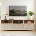 thumbnail image 5 of CHITOOMA Fluted TV Stand for TVs up to 65", Modern Media Console with Open Shelves & Hidden Storage Cabinet, Entertainment Center for Living Room, Natural, 5 of 11