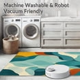 thumbnail image 5 of ODIKA 4'x6' Machine Washable Non-Slip Area Rug, Chocolate Swirls Elegance Floor High Traffic Rug, Blue, 66858, 5 of 7