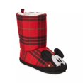 thumbnail image 2 of Mickey Mouse Soft Plaid Holiday Christmas 3D Boot Slippers - Kids Size 7/8 - Indoor Outdoor, 2 of 4