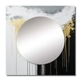thumbnail image 2 of Designart "Gilded River Wilderness Abstract Gold And Black III" Abstract Painting Square Mirror For Wall Decor - Large Gold Square Printed Wall Mirror Art - Wall Mounted Square Mirror, 2 of 5