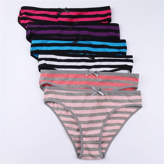 FCLoft Women's Cotton Stripes Basic Bikini Panties