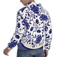 thumbnail image 3 of KLL Blue And White Porcelain Pattern Print Mens Hoodie Long Sleeve Casual Pullover Hooded Sweatshirt Fashion Drawstring Hoodies with Pocket-3X-Large, 3 of 6