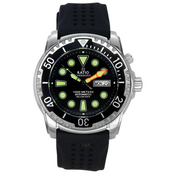 Ratio FreeDiver Version 02 Helium Safe 1000M Sapphire Automatic Black Dial 1068HA90-34VA-BLK-V02 Men's Watch