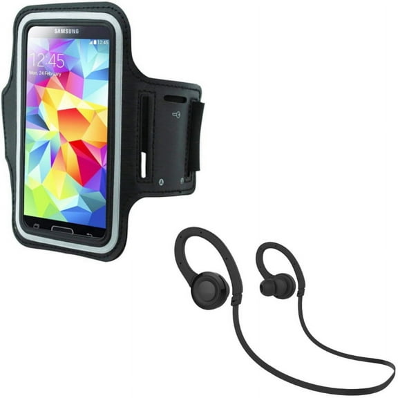 Earphones Sports Wireless Headset w Gym Workout Sports Running Armband R2M for LG G3 Vigor, Volt 2, Escape 2 - Motorola Moto X 2 (2nd Gen), Droid Ultra MAXX - Samsung Galaxy Sol Sky, S6 S5