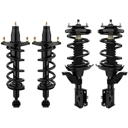 Full Set Struts for 2001-2005 Honda Civic Front & Rear Complete Struts Shock Coil Springs Assembly 2002 2003 (Best Lowering Springs For Civic)