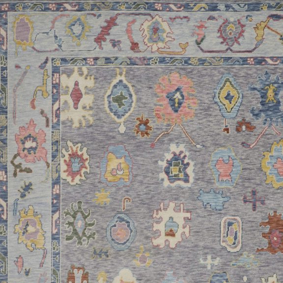 2' X 3' Gray Blue and Red Wool Oriental Hand Knotted Area Rug With Fringe