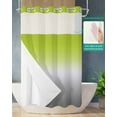 thumbnail image 2 of No Hook Shower Curtain with Snap in Liner, Abstract Green and Grey Gradient Hotel Shower Curtains for Bathroom, Washable Shower Curtain Liner Set with Mesh Top Window, 36"x78", 2 of 6