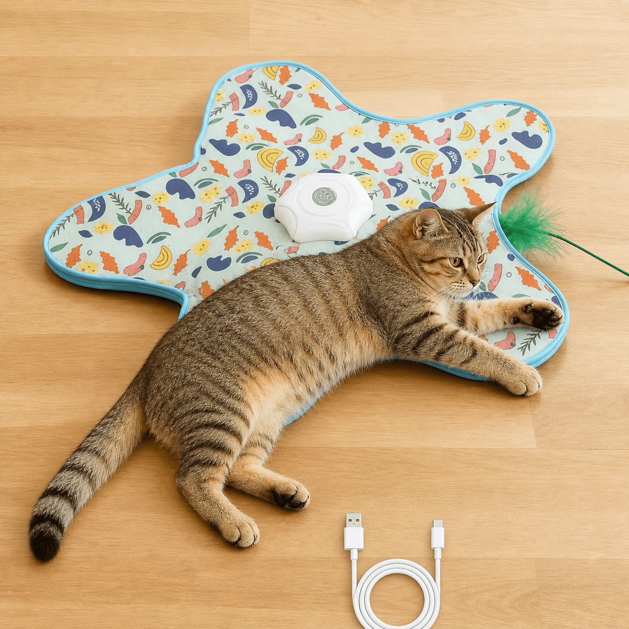 Rechargeable Automatic Interactive Cat Yellow 3-mode Touch-activated For Indoor Cats Kittens
