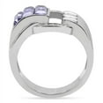 thumbnail image 4 of Luxe Jewelry Designs Women's Stainless Steel Ring with Tanzanite Crystal and Clear Stones - Size 6, 4 of 4