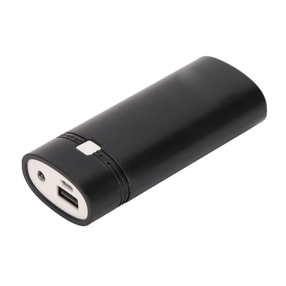USB Power Bank, Lightweight ABS 2x18650 DIY Power Bank Safe Universal For Smartphone Black