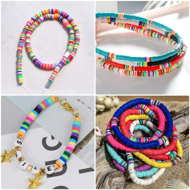 Clay Flat Round Disc Beads Handmade Loose Spacer Beads 6mm
