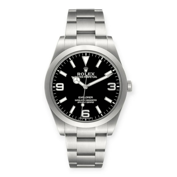 Pre-Owned Rolex Explorer I 39mm 214270 Black Dial Steel Mens Watch