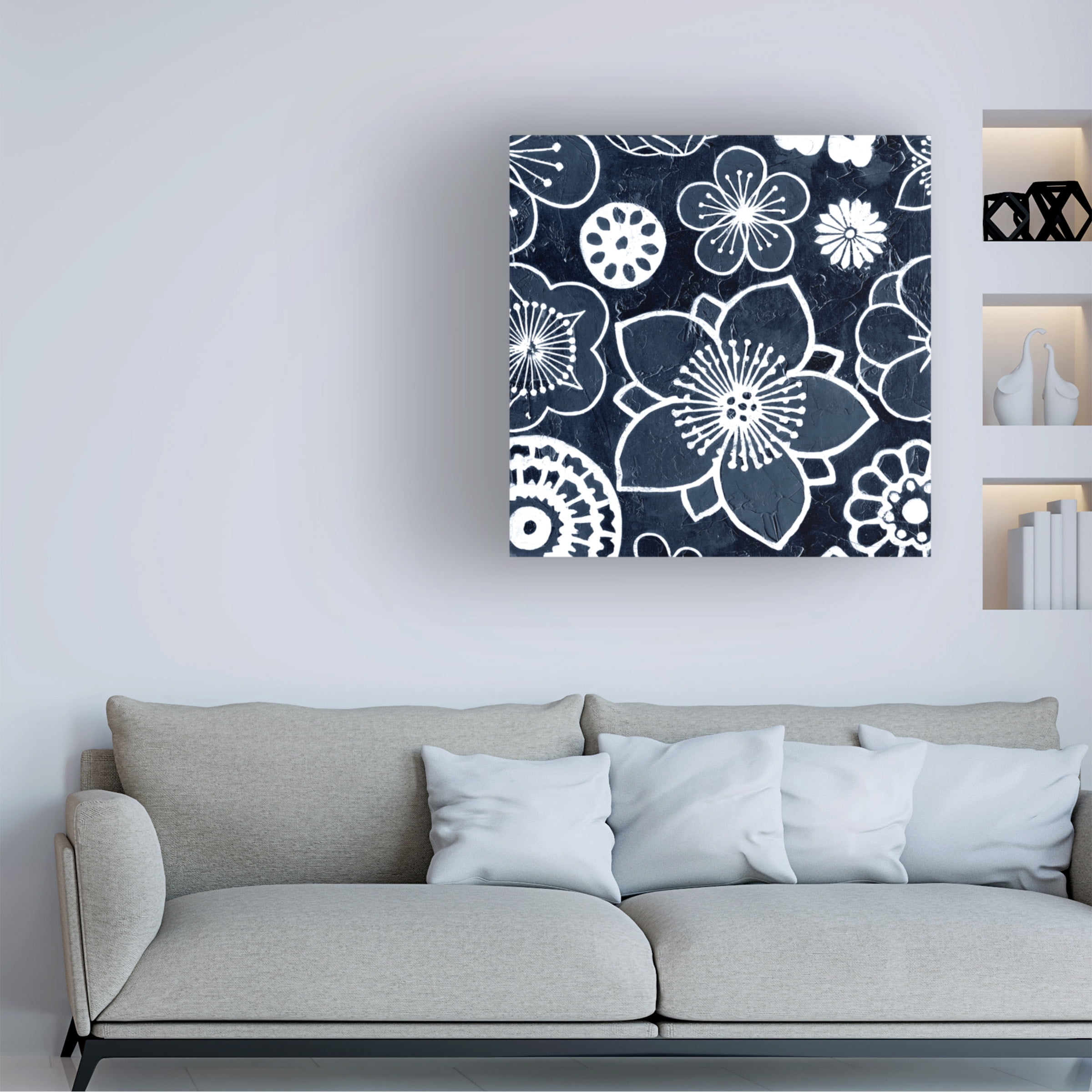 Megan Meagher 'Navy Cascade I' Canvas Art
