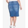 thumbnail image 5 of Alfred Dunner Womens Plus-Size Dark Wash Denim Midi Skirt, 5 of 6