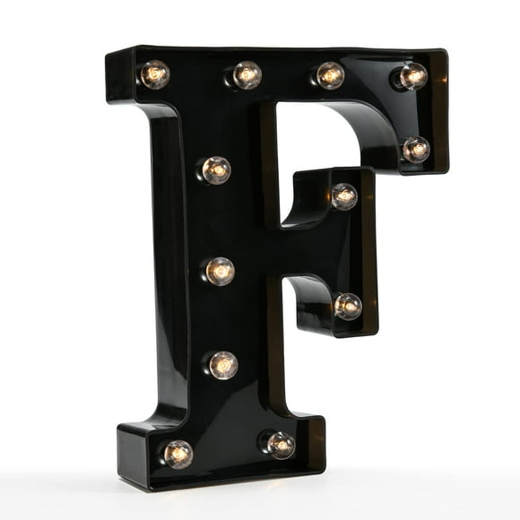 Light Up Black Alphabet Marquee Letters Sign LED Marquee Number Lights Sign for Night Light Home Bar Christmas Lamp Birthday Party Wedding Decoration F
