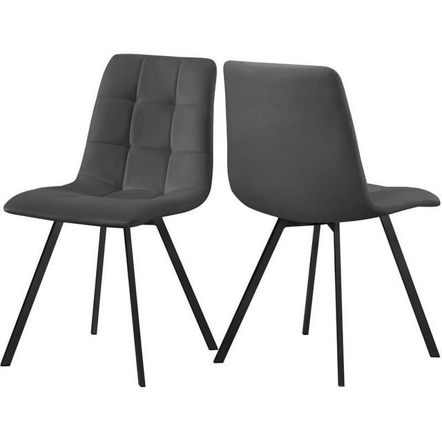 Meridian Furniture Annie Gray Velvet Dining Chair (Set of 2)