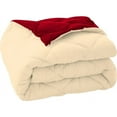 thumbnail image 7 of DNG Creations 1 Piece Solid Reversible Diamond Pattern Comforter 550 GSM All Season 800 TC, 100% Egyptian Cotton - Twin/ Twin XL - Size ( Ivory/Red Colour ), 7 of 7