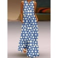 thumbnail image 1 of Femmes Sans Manches V-Cou Daisy Print Robe Dames Robe de Mode d'Été pour le Shopping Porter Tous les Jours, 1 of 5