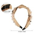 thumbnail image 2 of Unique Bargains 1 Pcs Women Knotted Headbands Fashion Wide Faux Pearl Bead Headband Hair Accessories Champagne, 2 of 7