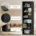 thumbnail image 5 of FANRAL 75" Open Bookshelf, 24" Wide 6 Tier Storage Organizer with Adjustable Shelving, Freestanding Anti-Tipping Display Shelf for Home Office Study,Black Bookcase, 5 of 6