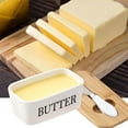 thumbnail image 6 of Esquirla Ceramic Butter Dish Cheese Butter Storage Box Practical Butter Container Butter Holder Box for Tools Refrigerator Dining Room White Butter, 6 of 8