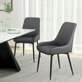 thumbnail image 2 of HOMCOM Dining Chairs Set of 2, PU Leather Kitchen Chairs with Metal Legs, 2 of 10