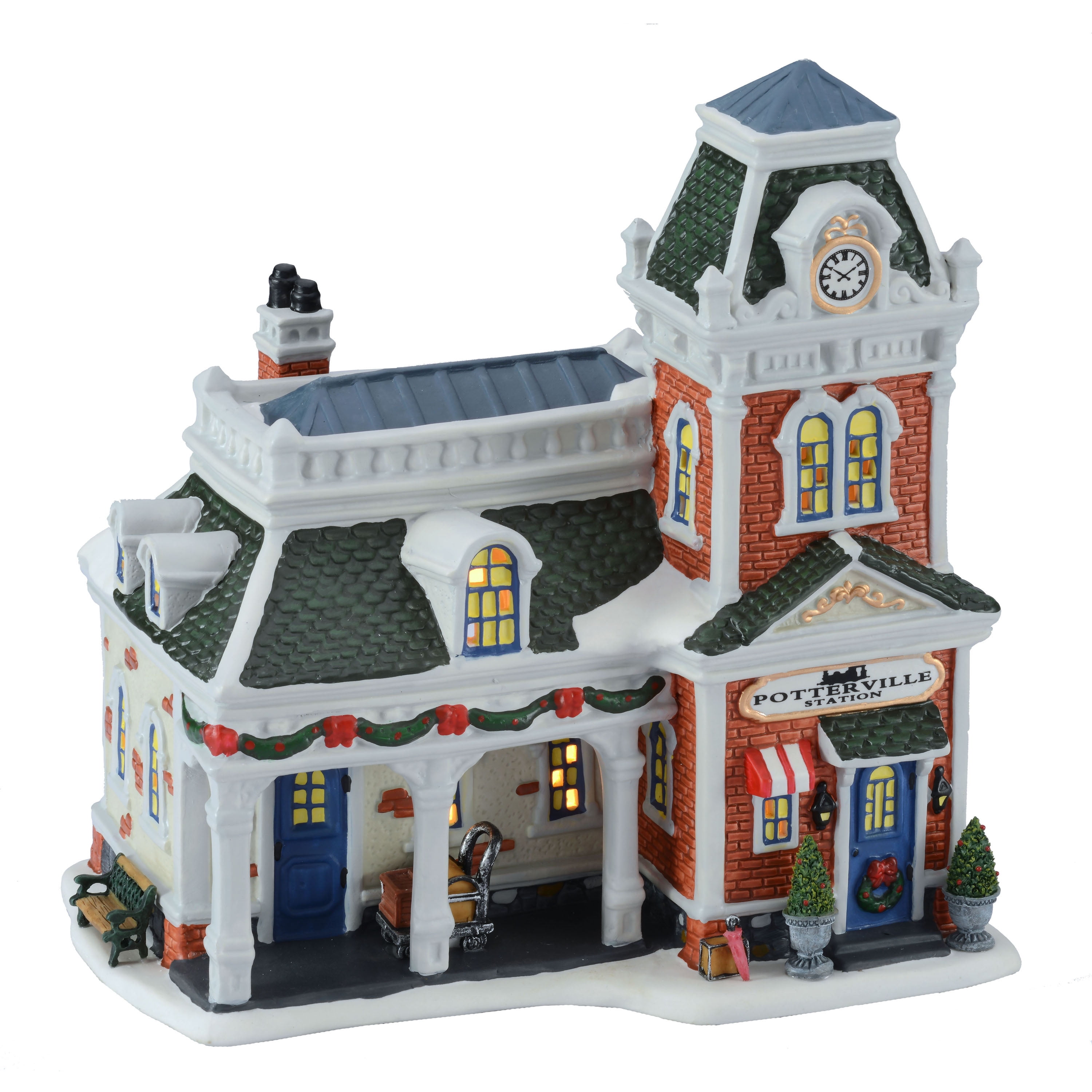 Holiday Time Train Station Christmas Figurine