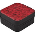 thumbnail image 2 of GZHJMY Leather Jewelry Box Red Rose Portable Mini Jewelry Storage Bag for Travel, Small Ring Case Earrings Organizer Necklaces Box for Women Girls, 2 of 7