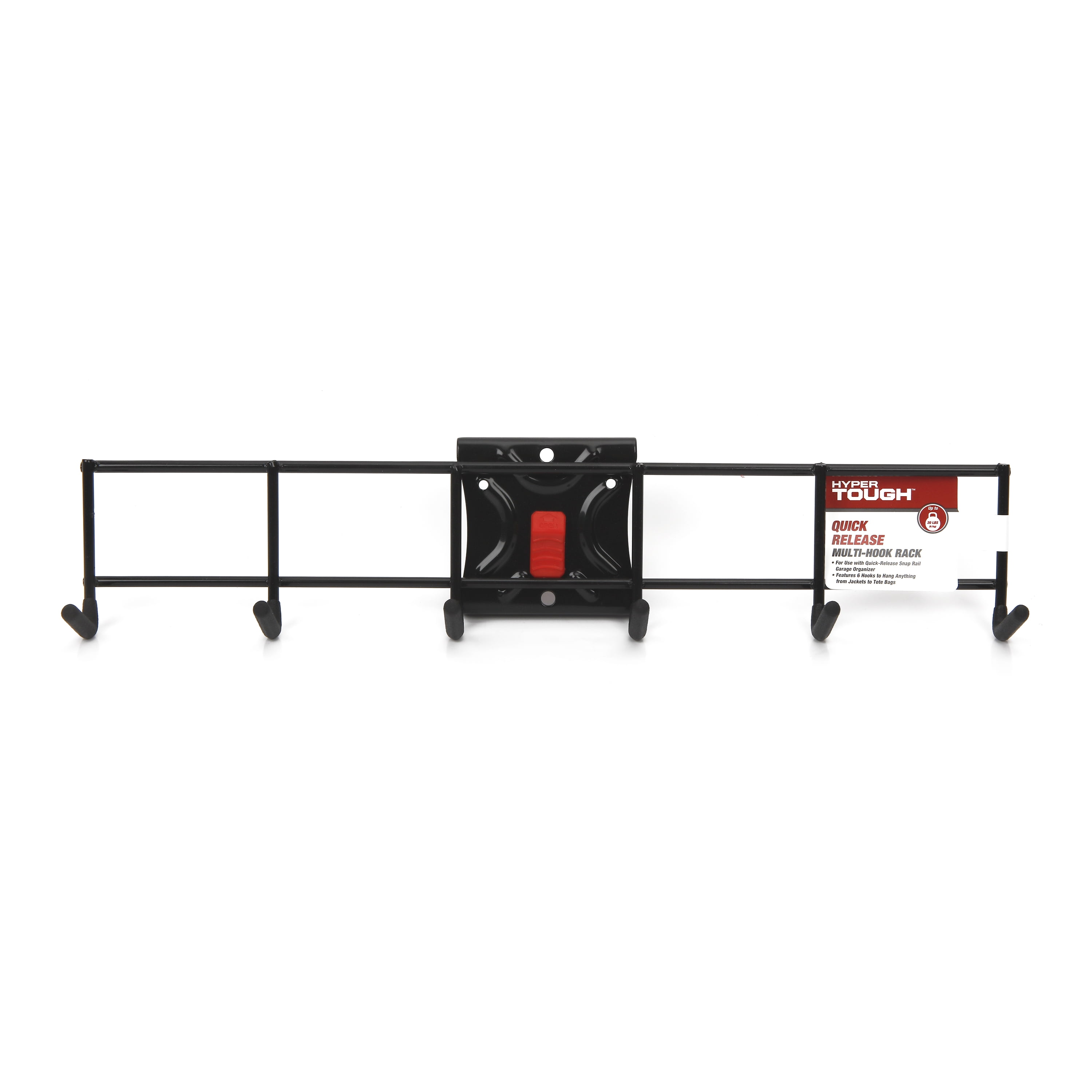 Hyper Tough Multi-Hook Rack Organizer, Wall Mount, Snap Rail System, Organizer Rail