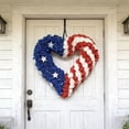 thumbnail image 2 of AZXY 13.78 Inch Heart Shaped 4th of July Patriotic Wreath, Red White Blue Artificial Rose Wreath with White Stars, Americana Decor for Independence Day Memorial Day Front Door Indoor Outdoor, 2 of 7