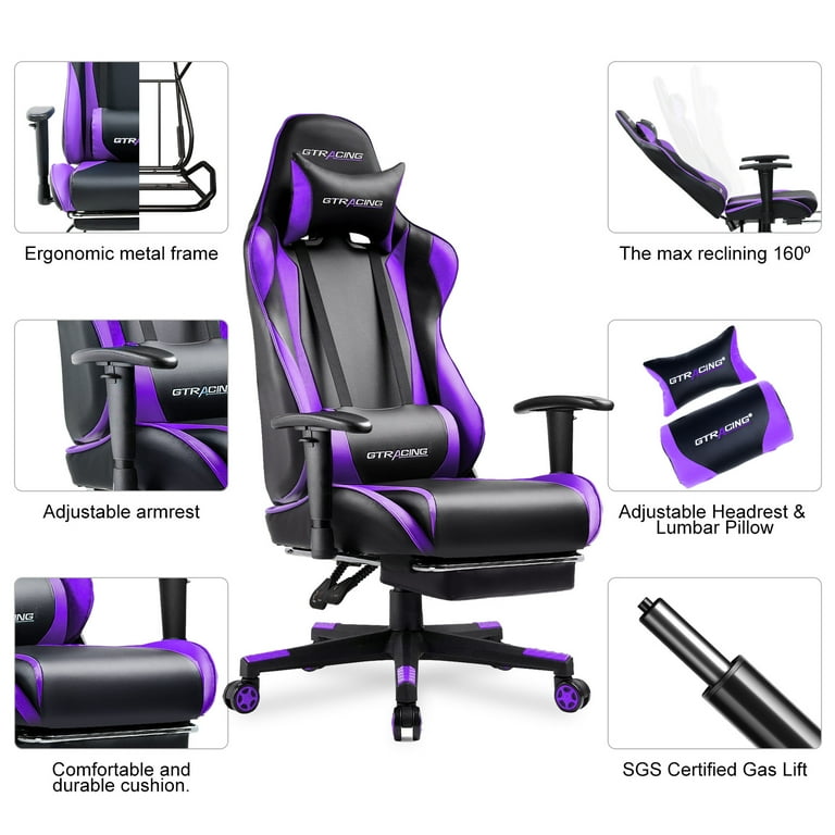 GTRACING Adults Gamer Reclining Office Chair with Footrest GTRACING Adults Gamer Reclining Office Chair with Footrest