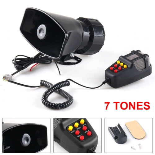 For 12V 100W 120-150dB 7 Sound Car Electronic Warning Siren Motorcycle Alarm