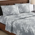 thumbnail image 2 of Collections Etc 4-Piece Foliage Bed Sheets and Pillowcases Set | Graceful Branch Design | Fitted Sheet, Flat Sheet, Pillowcases | Machine Wash, Polyester, 2 of 5