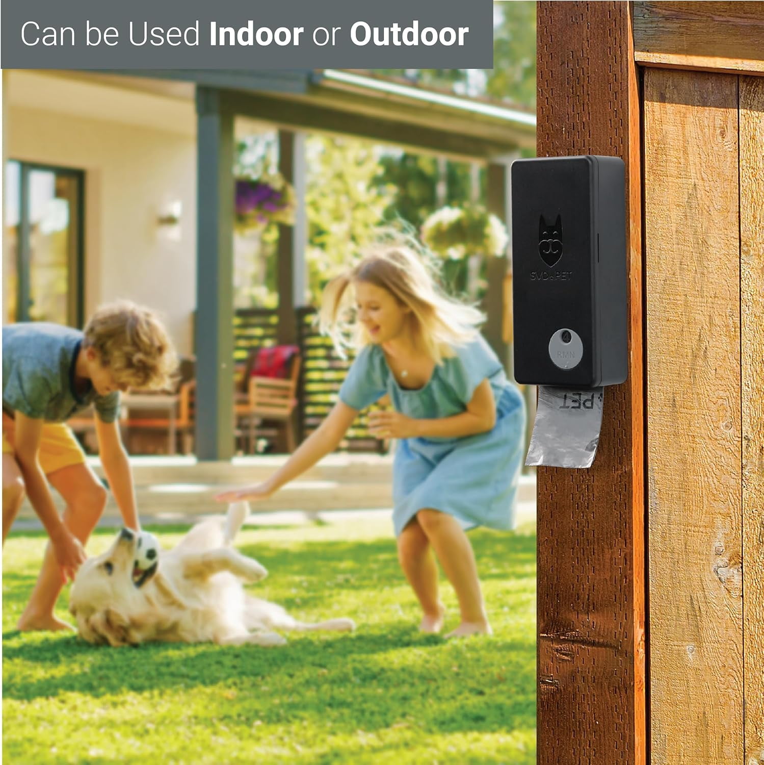 Dog Poop Bag Dispenser, Outdoor or Indoor Pet Waste Bag Dispenser Station, Wall Mount or Hanging with Strap. Easy to Refill Magnetic Cover (Black, Dispenser only)
