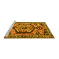 thumbnail image 2 of Ahgly Company Machine Washable Indoor Square Persian Yellow Traditional Area Rugs, 4' Square, 2 of 4