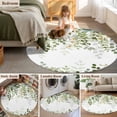 thumbnail image 6 of Round Area Rug 3ft,Sage Green Eucalyptus Leaves Watercolor Washable Carpet Non-Slip Runner Accent Rugs Indoor Floor Mat for Bedroom Living Room Decor,Botanical Foliage, 6 of 9