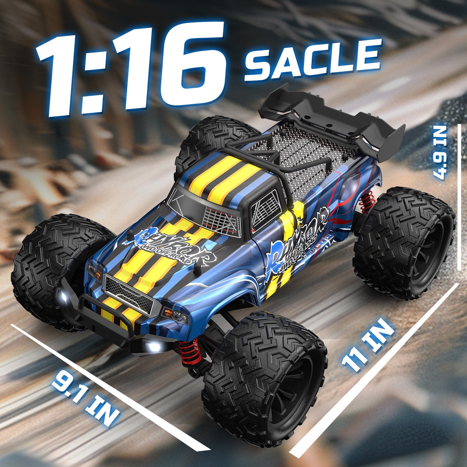 Mydova RC Cars for Adults Fast 40+KM 1:16 Waterproof Off-Road RC Truck 4WD All Terrain High-Speed Remote Control Car Toy Gifts for Kids Boys,With 2 Batteries