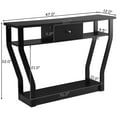 3 Tiers Console Table with Giantex Drawer, 47'' Wooden Accent Table