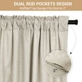 thumbnail image 6 of 100% Blackout Curtains, Linen Textured Blackout Curtains No Light, Rod Pocket Black Out Curtains & Drapes for Living Room Bedroom-Set of 2 Panels (50" X 108", Cream), 6 of 8