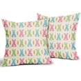 thumbnail image 2 of Easter Pillow Covers 18x18 Set of 2 Spring Cute Bunny Carrot Blue Pink Green Print Easter Themed Decorative Throw Pillow Cases Outdoor Farmhouse Decoration for Sofa Couch Bed, 2 of 6