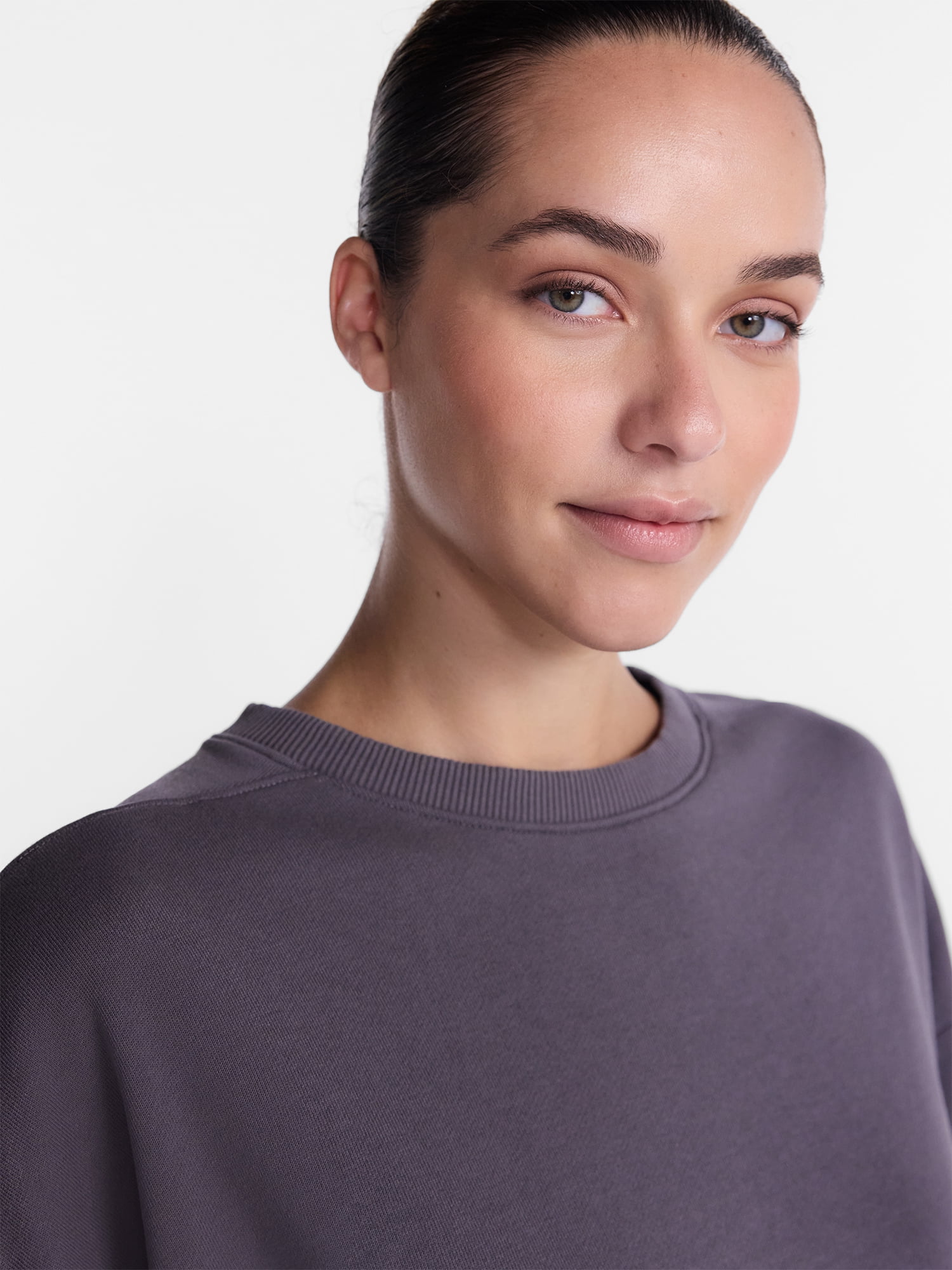 Athletic Works Women's and Women's Plus French Terry Cropped Boxy Tee, Sizes XS-4X