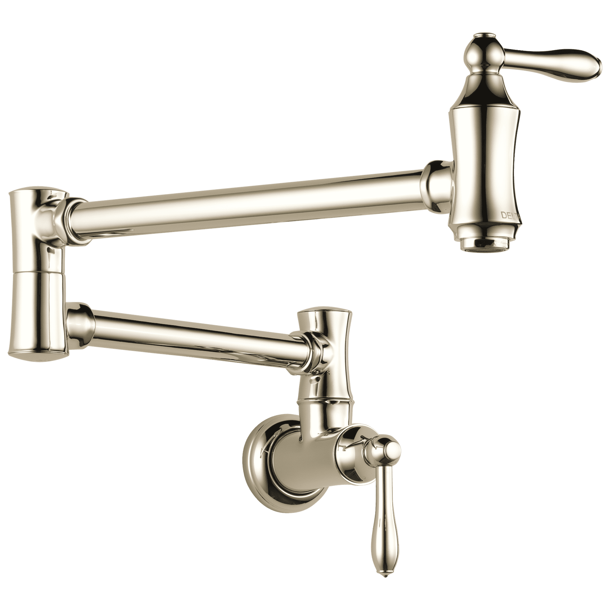 delta pot filler stainless steel