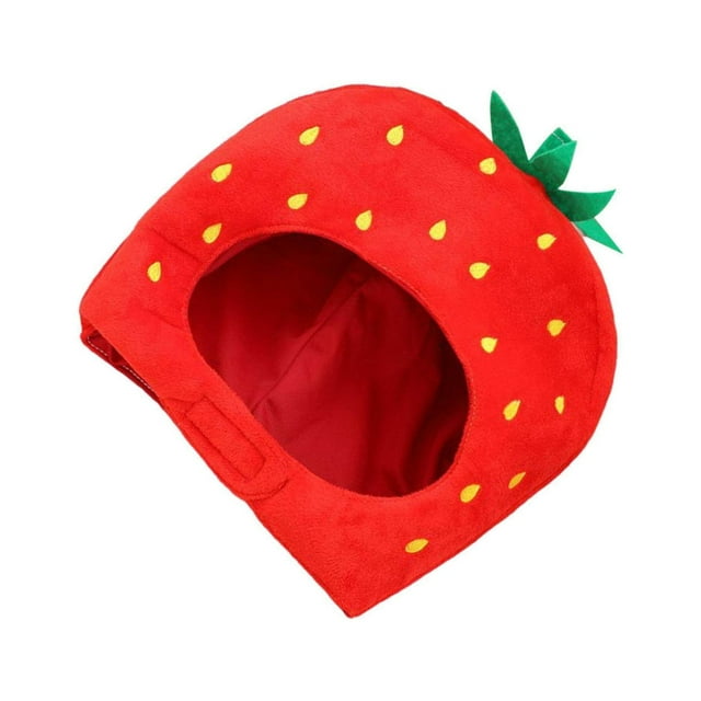Chapeau Fraise Doux Cosplay Couvre-Chef Photo Coiffe Filles Femmes Accessoires pour Fête de Vacances Nouvel An Rouge