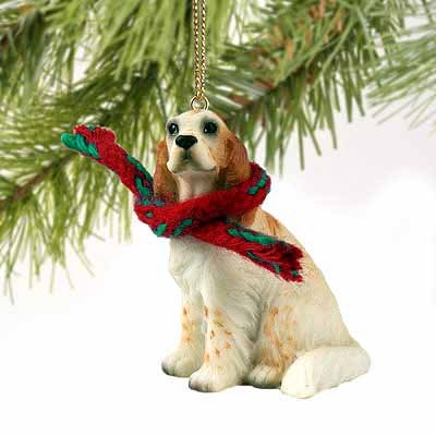 English Setter Tiny Miniature One Christmas Ornament Belton Orange - DELIGHTFUL!