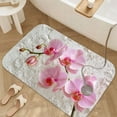 thumbnail image 3 of 1pc Pink Orchids Absorbent Non-Slip Bathroom Thickened Flannel Rug Decor,Soft,Quick Drying,Suitable For Indoor/outdoor Use,Bathrooms,Bedrooms,Kitchens,Terrace,Laundry Rooms,16"x24", 3 of 9