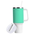 thumbnail image 2 of 40 oz Tumbler with Handle and Straw Lid Spearmint Insulated Vacuum Water Bottle Stainless Steel Travel Cup, 2 of 8